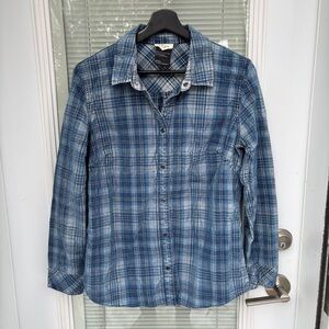 Tribal Jeans M Reversible Plaid Fine Wale 100%Cotton Corduroy Shirt Snap Closure